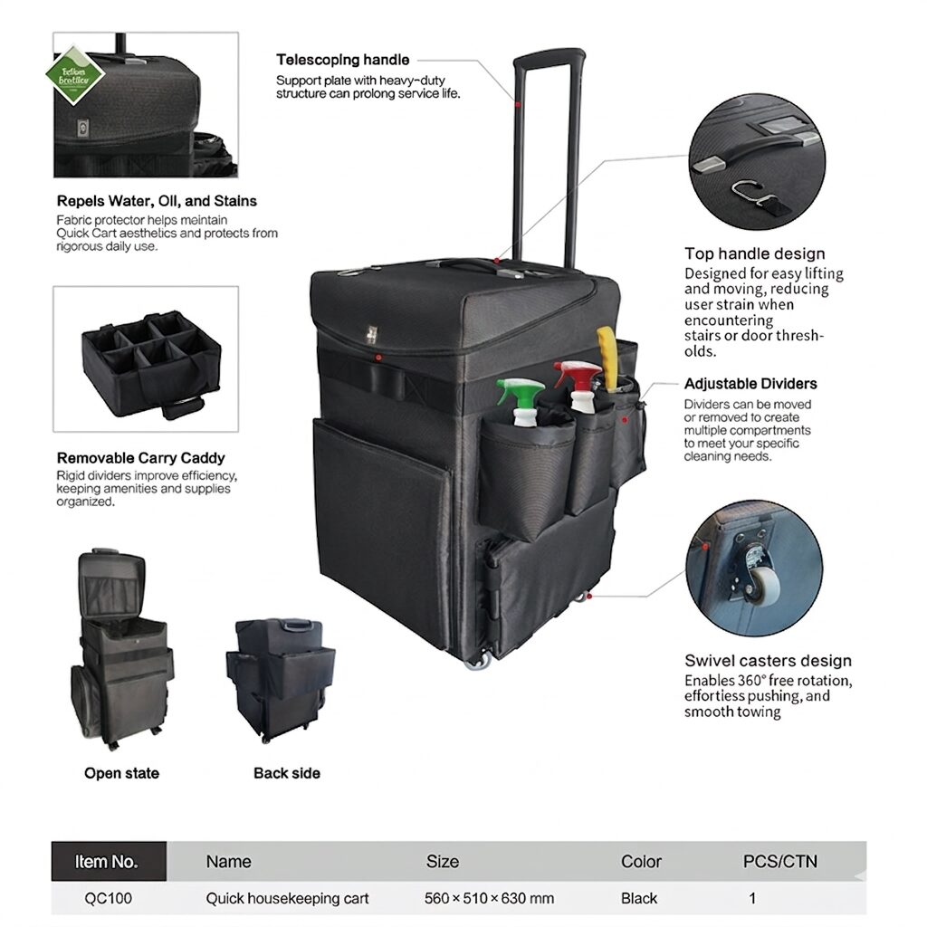 Vicando-QC100-Quick-Housekeeping-Cart-DESCRIPTION