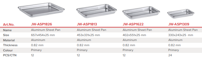 Jiwins- ASP1309 - Aluminum Bun Sheet Pan 13 x9 _Description
