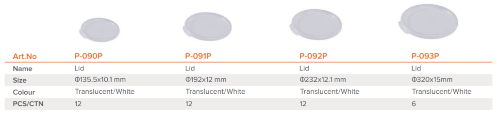 Jiwins - P-092P - Plastic Round Cover for 6 & 8 QT PP Clear_Description