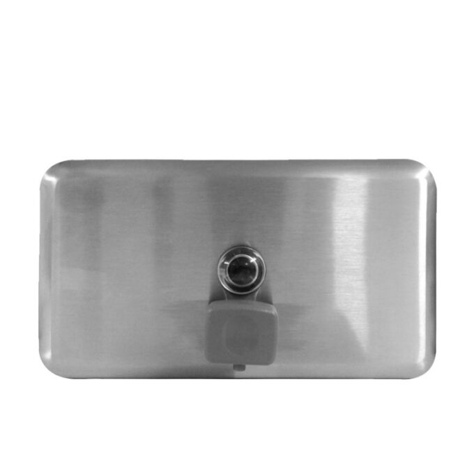 Stainless Steel Manual Liquid Soap Dispenser 800 ml (Horizontal) | Liquid Nozzle | Applicable for Liquid Soap | HOSPECO