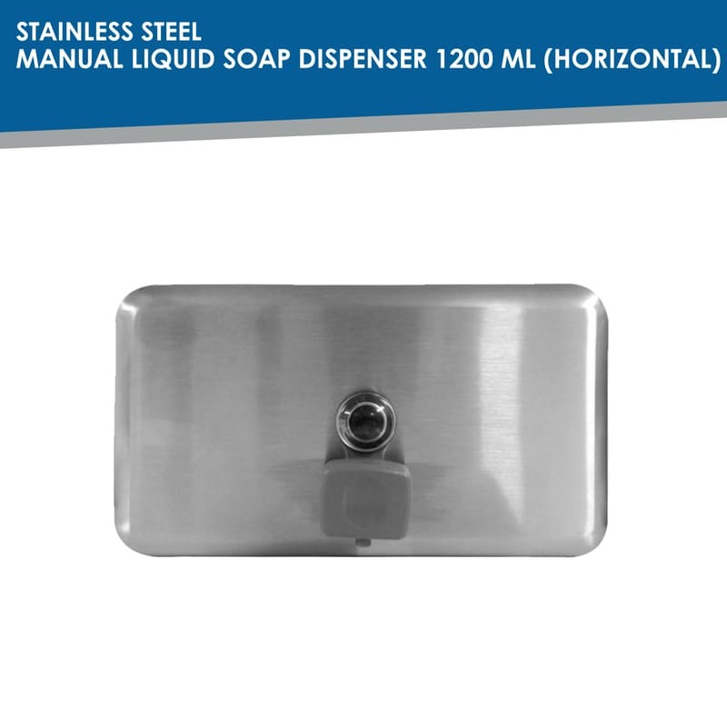 Stainless Steel Manual Liquid Soap Dispenser 800 ml (Horizontal) - 6