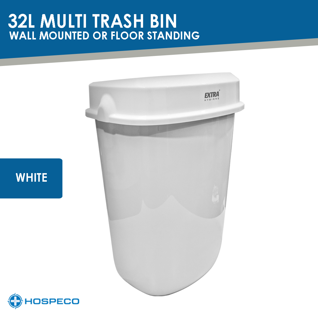 Multi Trash Bin White 32L