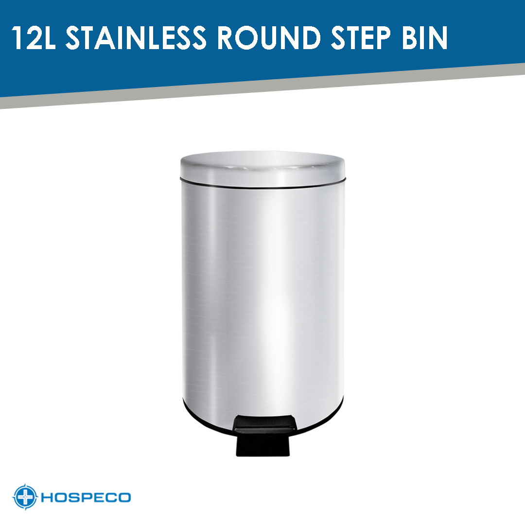 Stainless Steel Cylindrical Step Bin 12L