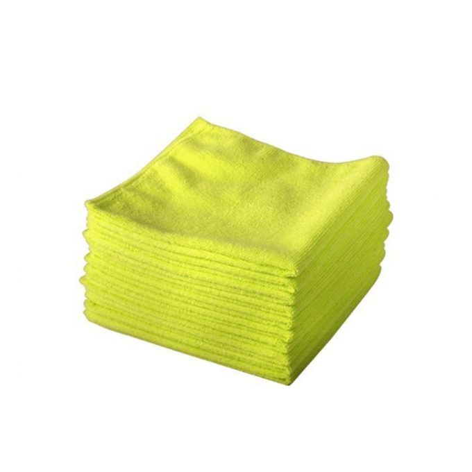 Microfiber Cloth 30×30 cm | Cleaning Cloth | Car Microfiber Towel | Super Absorbent Hand Towel (Yellow) | HOSPECO