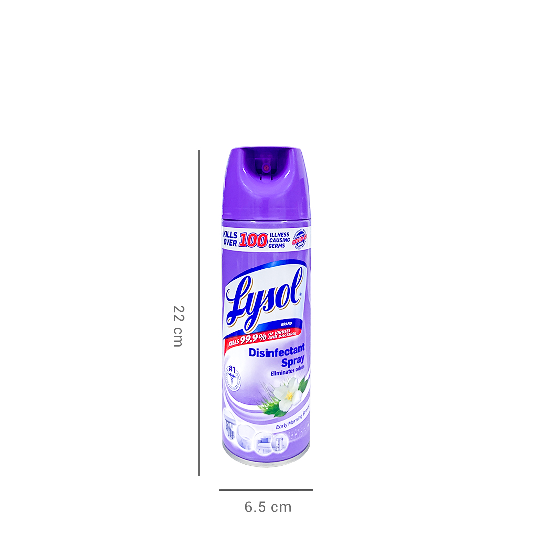 Lysol Disinfectant Spray Early Morning Breeze 340g - Dimensions