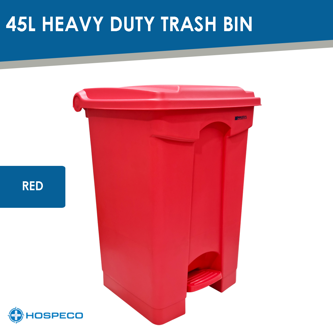 MaxBin Heavy Duty Trash Bin Red 45L