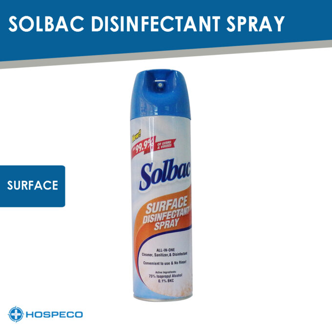 Solbac Surface Disinfectant Spray 500 ml | HOSPECO