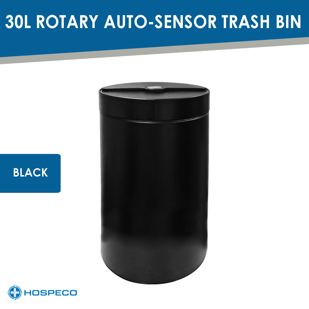 Rotary Automatic Sensor Trash Bin Black 30L
