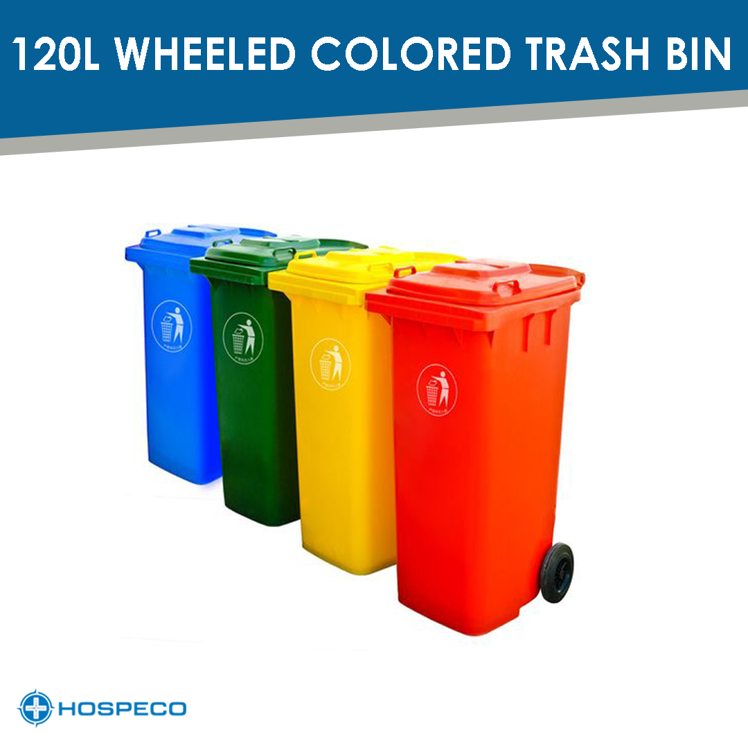 120L wheeled colored trash bin