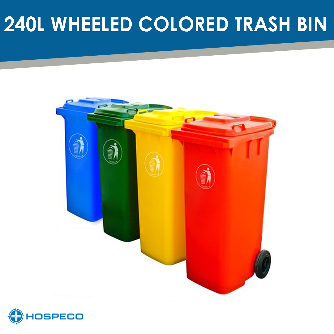 240L wheeled colored trash bin