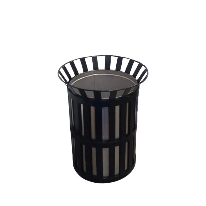 80L Outdoor Stainless Flat Bar Bin | Heavy-Duty Flatbar Trash Can | 80 Liters | HOSPECO