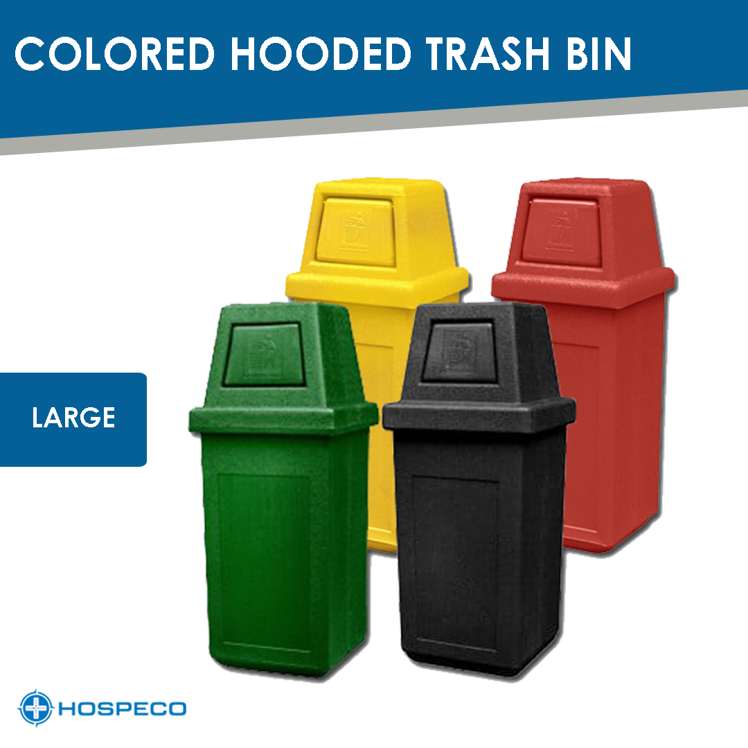 Colored Hooded Trash Bin Large 85L