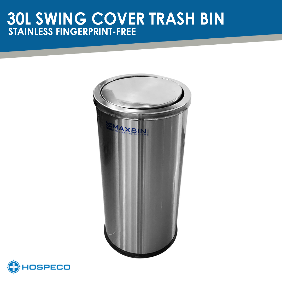 MaxBin Stainless Steel Fingerprint-Free Swing Cover Trash Bin 50L