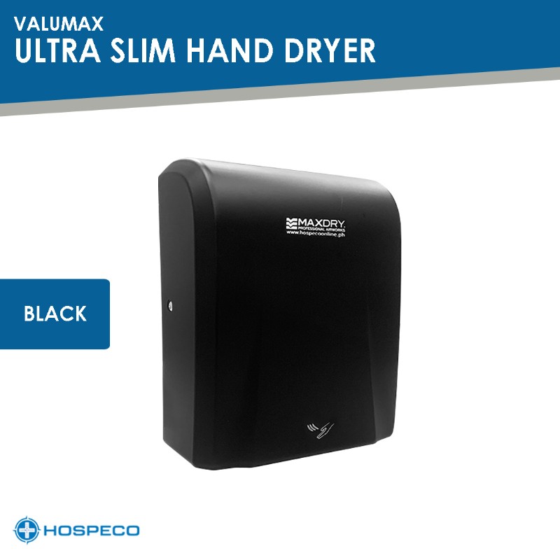 MaxDry ValuMax Ultra Slim Hand Dryer with HEPA Filter Black - 5