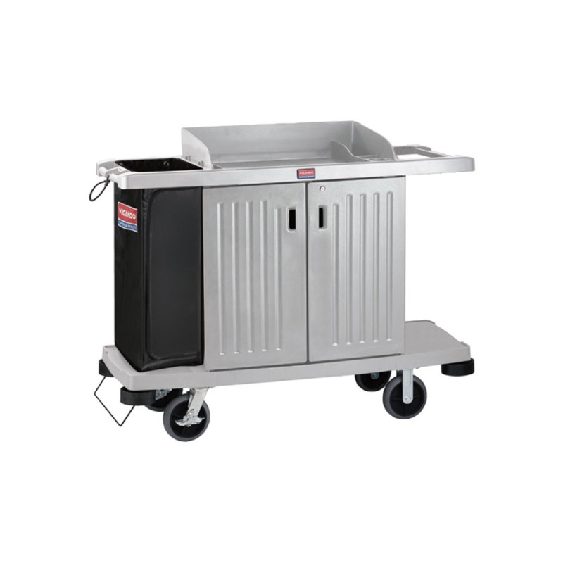 Vicando HKC200 Standard Hyper Housekeeping Cart With Lockable Doors - 1