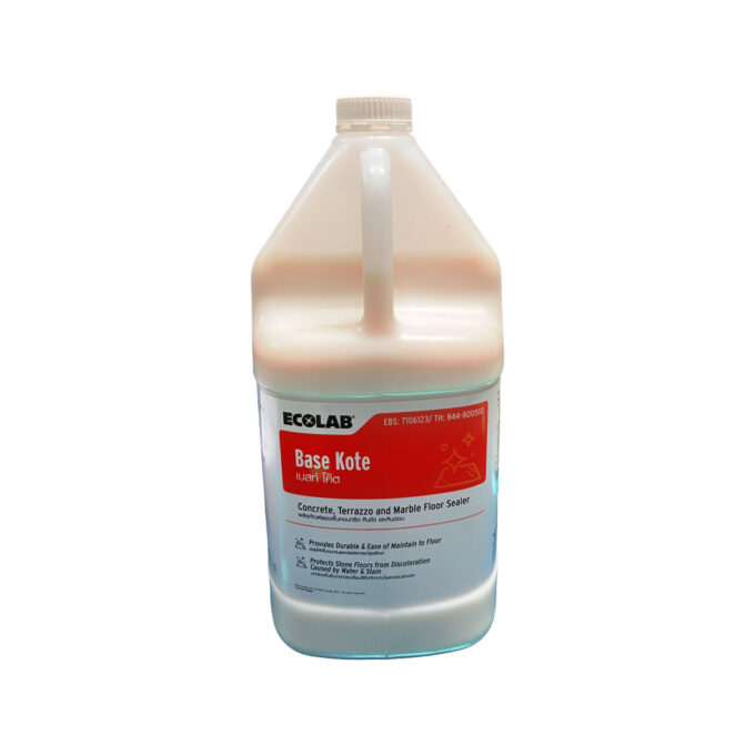 Ecolab Base Kote Floor Finish | Concrete, Terrazo, and Marble Floor Sealer 1 Gallon | HOSPECO