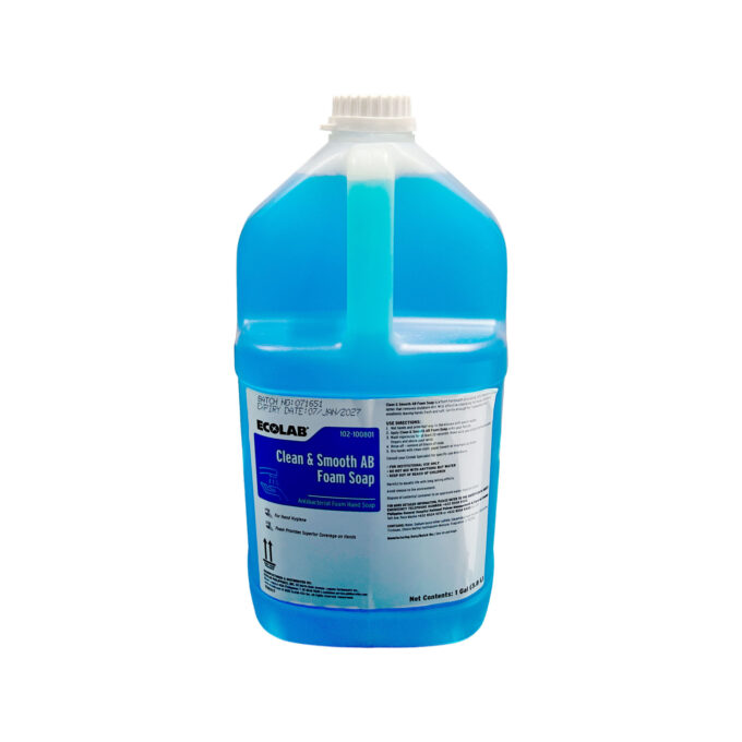 Ecolab Clean & Smooth AB Foam Soap | Antibacterial Foam Hand Soap 1 Gallon | HOSPECO