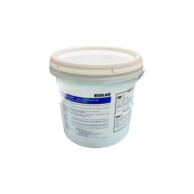 Ecolab Eco-Clean Elite 230 Enzyme-Activated Presoak and Silver Detarnisher 5 kg | HOSPECO