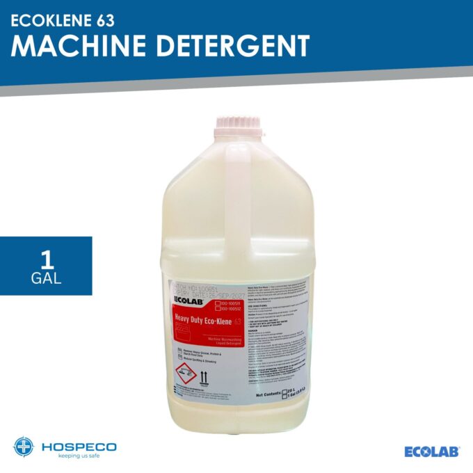 Ecolab Ecoklene 63 Machine Warewashing Liquid Detergent 1 Gallon | HOSPECO