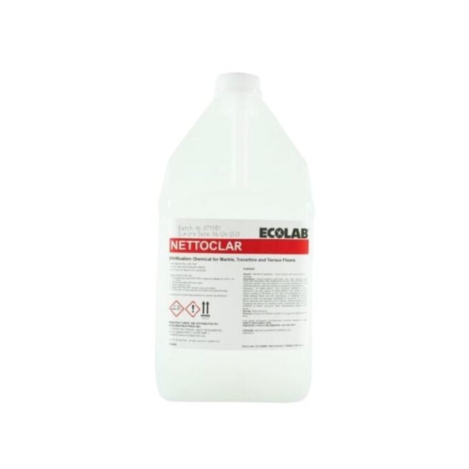 Ecolab Nettoclar Stone Crystallization | Chemical for Marble, Travertine, and Terazzo 1 Gallon | HOSPECO