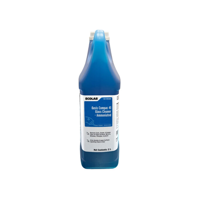 Ecolab Oasis Compac 41 Glass Cleaner – Ammoniated 2 Liters | HOSPECO