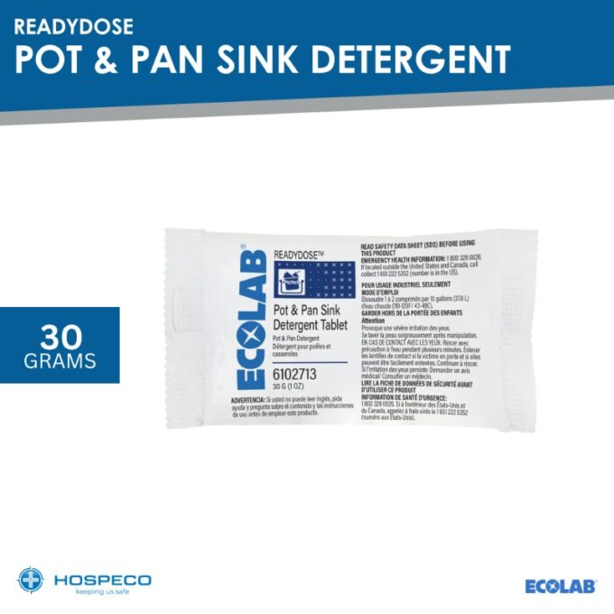 Ecolab ReadyDose Pot & Pan Sink Detergent 30g | HOSPECO