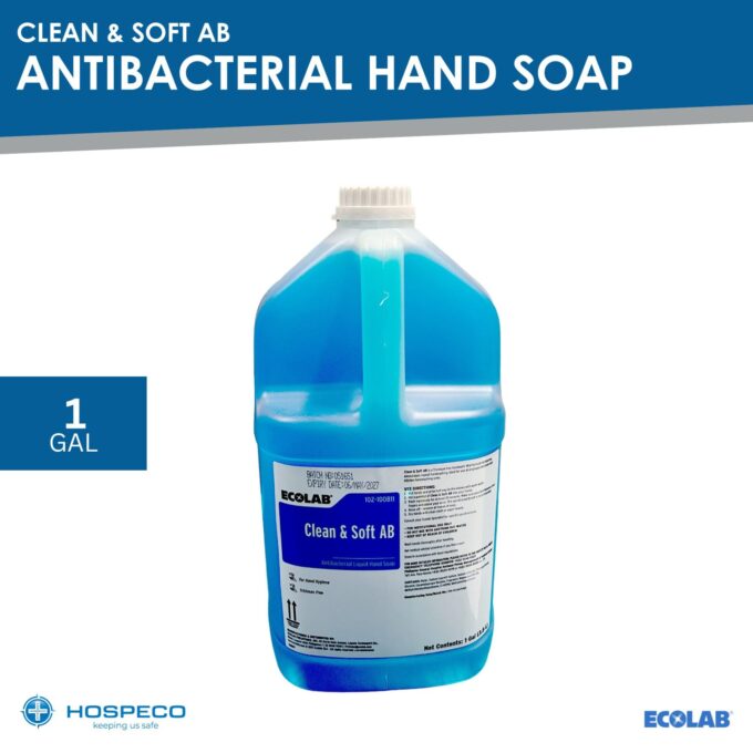Ecolab Clean & Soft AB Liquid Hand Soap (Antibacterial) 1 Gallon | HOSPECO