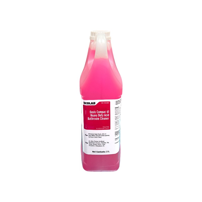 Ecolab Oasis Compac 61 Heavy Duty Acid Bathroom Cleaner 2 Liters - 1