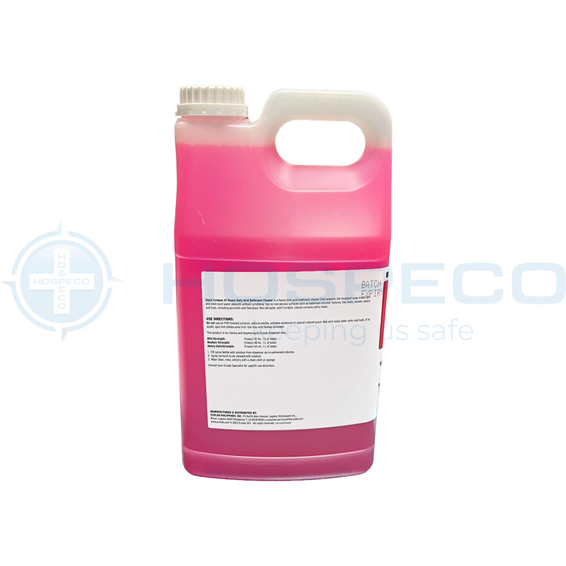 Ecolab Oasis Compac 61 Heavy Duty Acid Bathroom Cleaner - 3