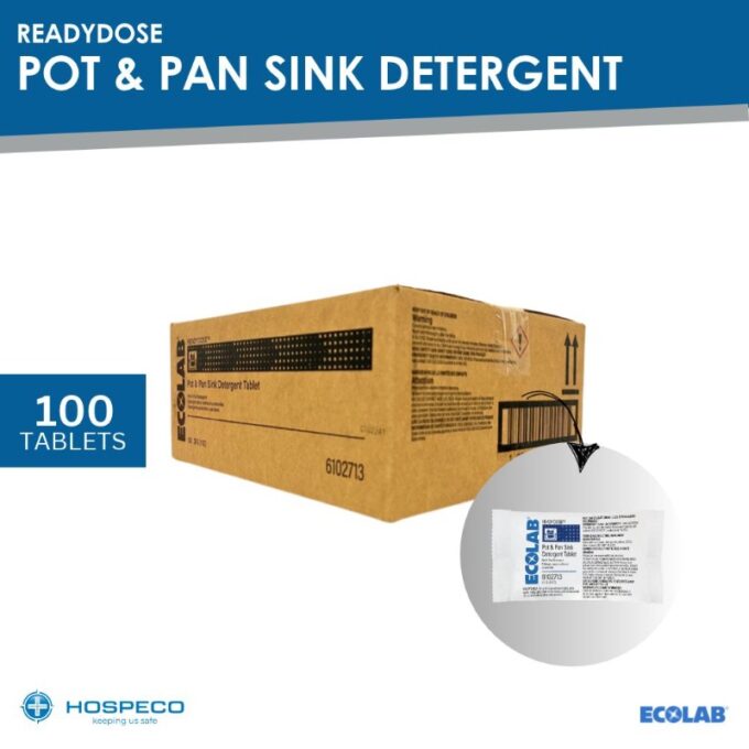 Ecolab ReadyDose Pot & Pan Sink Detergent 30g – 100 tablets | HOSPECO