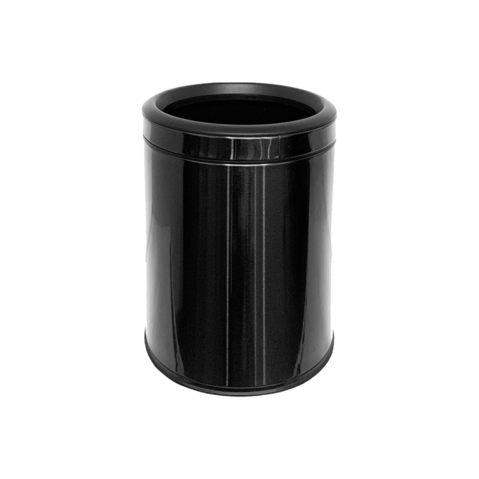 MaxBin 10L Round Open Lid Trash Bin Black Gold