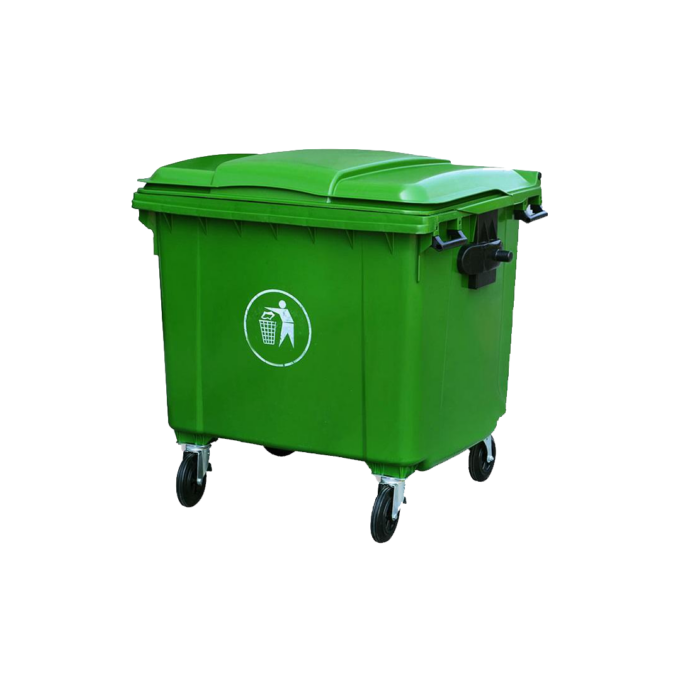660L Wheeled Colored Outdoor Garbage Cart Green