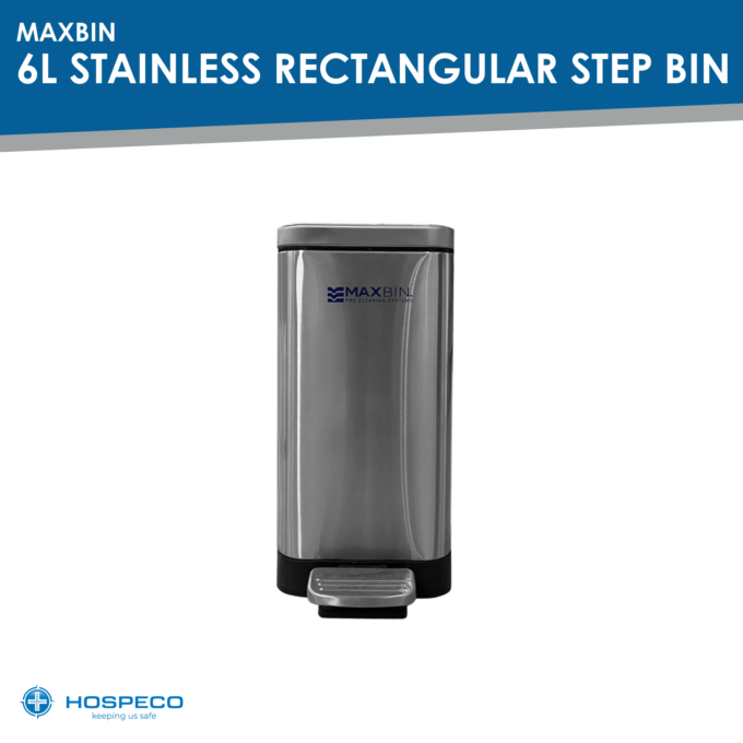 MaxBin 6L Stainless Steel Rectangular Step Bin