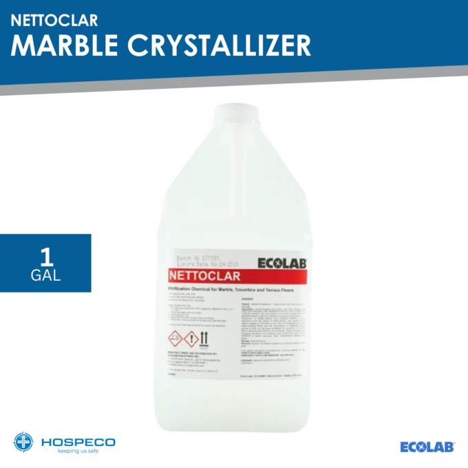 Ecolab Nettoclar Stone Crystallization | Chemical for Marble, Travertine, and Terazzo 1 Gallon | HOSPECO