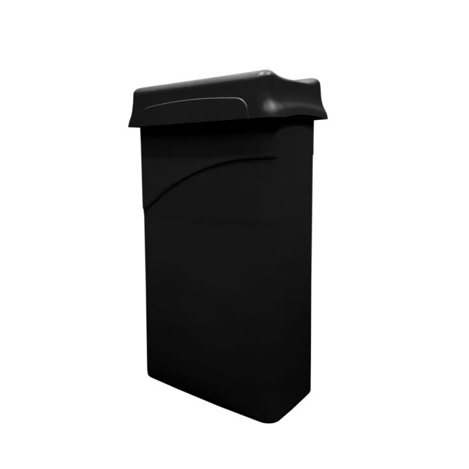 87L Slim Jim Trash Bin with Lid Black