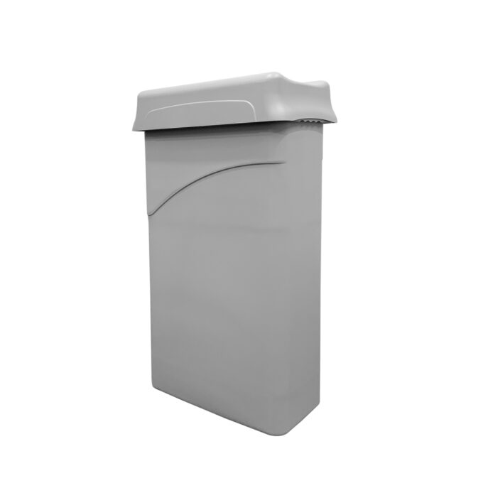 87L Slim Jim Trash Bin with Lid Gray