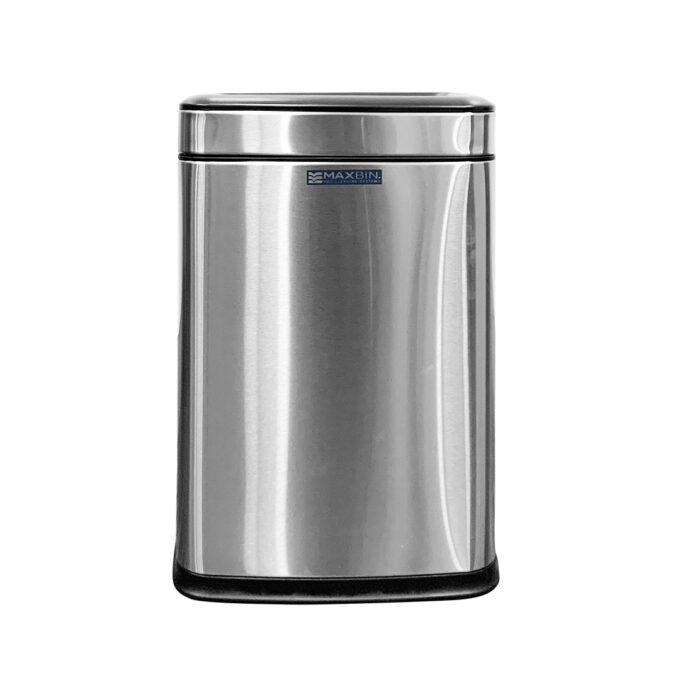 MaxBin 8L Stainless Steel Rectangular Open Top Trash Bin with Plastic Inner Bin