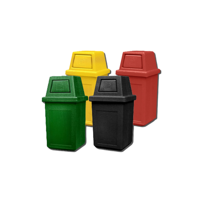 28L Small Plastic Colored Hooded Trash Bin Black, Red, Blue, Green, Yellow