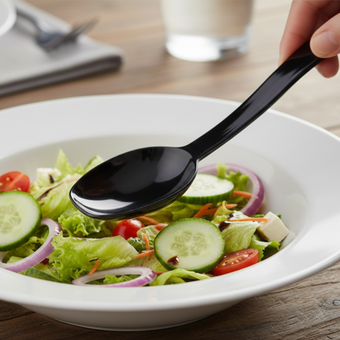 Jiwins P-004 Serving Spoon 10″, Black