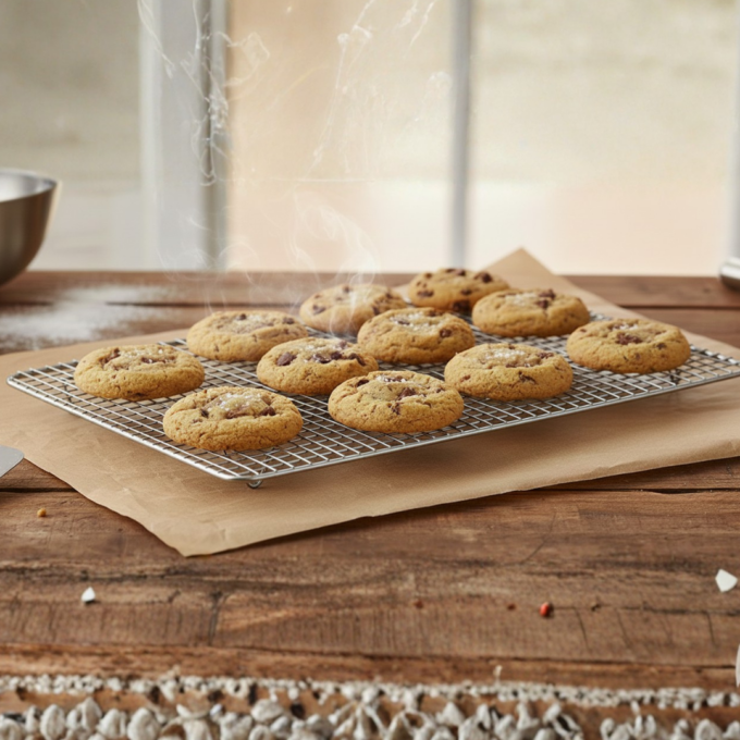 Jiwins WSP1813 Stainless Steel Wire Sheet Pan with Footed Cooling Rack