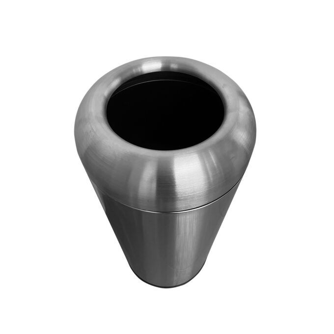 MaxBin 50L Stainless Steel Bullet Type Open Lid Trash Bin | Round Lid Trash Can | 50 Liters