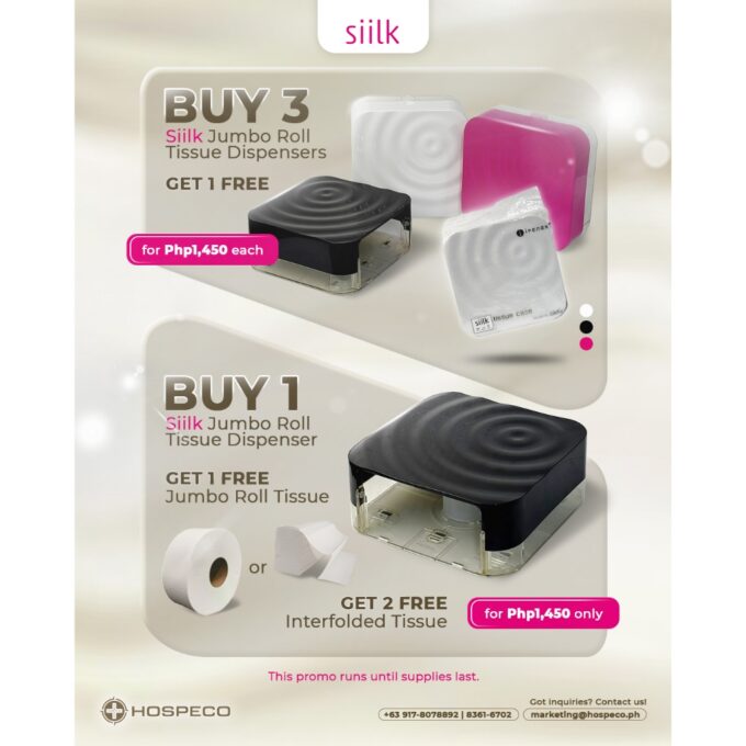 Bundle (Interfolded): Siilk Jumbo Roll or interfolded Tissue Dispenser