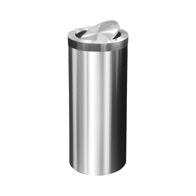 90L Stainless Steel Swing Cover Trash Bin | Round Trash Can | 90 Liters | HOSPECO