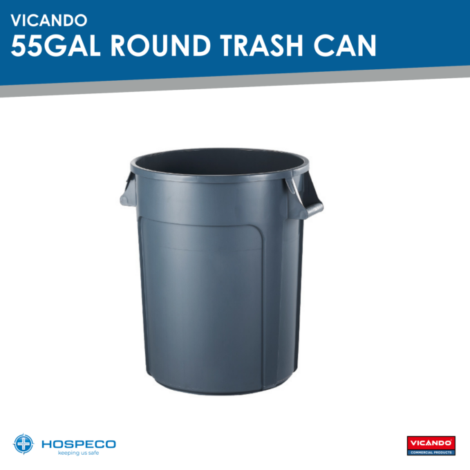 Vicando R208 55 Gal Round Trash Can
