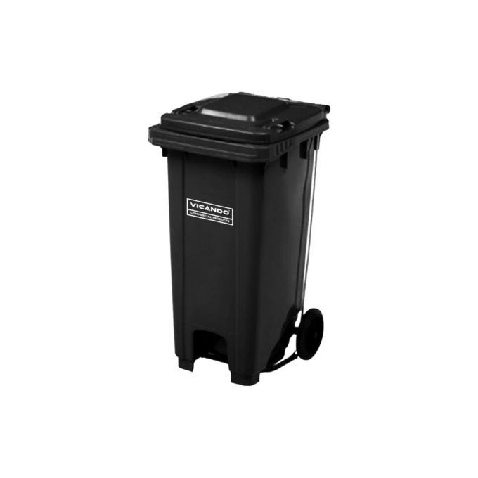 Vicando 120L Wheeled Trash Bin, Grey