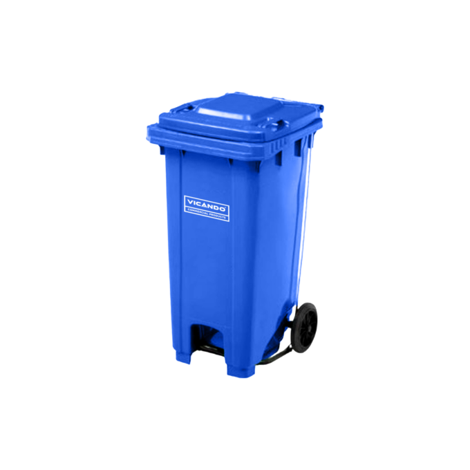 Vicando 120L Wheeled Trash Bin, Blue