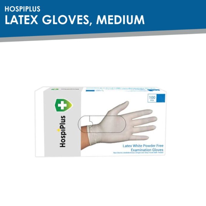 HospiPlus Latex Gloves, Medium