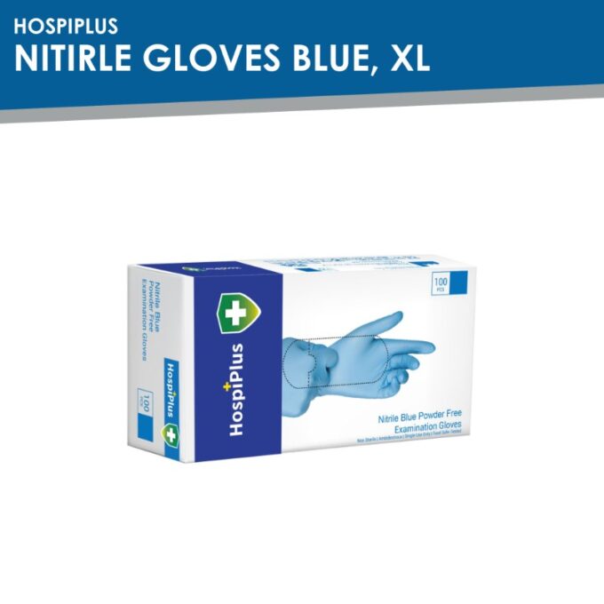 HospiPlus Nitrile Gloves Blue, XL
