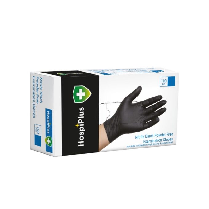 Hospiplus Nitrile Gloves Black, XL