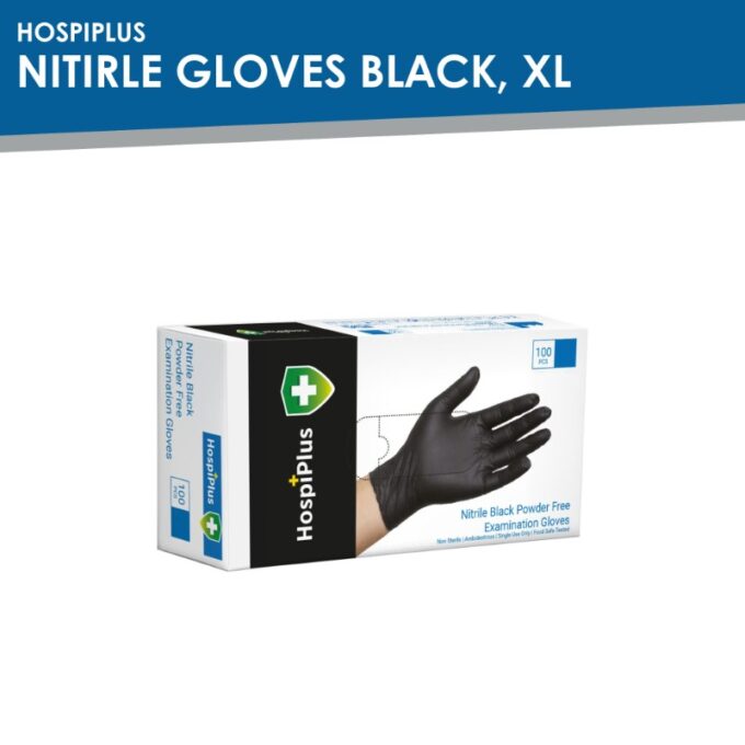 Hospiplus Nitrile Gloves Black, XL